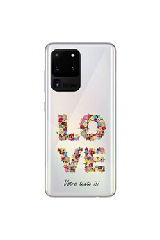 Coque en silicone transparente pour Samsung Galaxy A31 avec motif love et fleurs multicolores