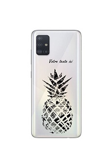 Coque en silicone transparente pour Samsung Galaxy A31 avec motif ananas noir