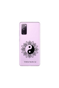 Coque en silicone transparente pour Samsung Galaxy S20 FE motif yin yang noir et mandala