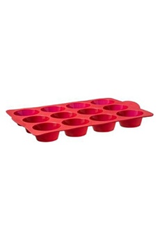 plat / moule five simply smart - moule silicone 12 muffins 33cm rouge