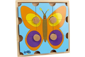 Autres jeux créatifs SMALL FOOT Puzzle en bois ours et papillon