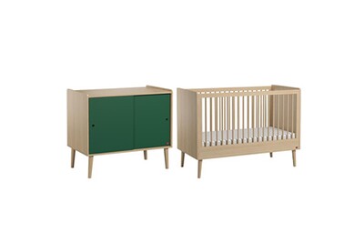 Chambre D Enfant Vox Lit Bebe 60x1 Et Commode 2 Portes Coulissantes Retro Bois Vert Darty Chambre D Enfant Vox Lit Bebe 60x1 Et Commode 2 Portes Coulissantes Retro Bois Vert Darty