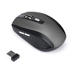 Generique Gris Souris Sans Fil 2,4 Ghz Récepteur Usb