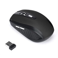 Generique Noir Souris Sans Fil 2,4 Ghz Récepteur Usb