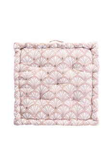 pouf coton d'intérieur coussin de sol 45 x 45 x 10 cm coton imprime metallise artchic rose