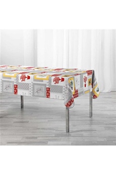 nappe de table douceur d'interieur nappe rectangle 150 x 240 cm polyester imprime graziella jaune/brique