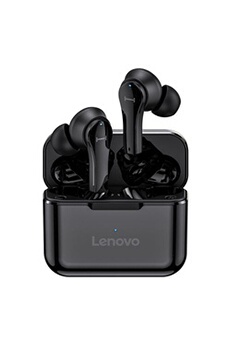 Ecouteurs Lenovo Ecouteur QT82 sans fil Bluetooth, Etanche ,Intra-auriculaire , Compatible IOS,Android- Noir