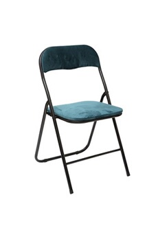 chaise five simply smart - chaise pliante effet velours - bleu