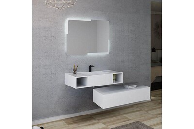 Meuble Salle De Bain Distribain Meuble De Salle De Bain Alesia 1000 Blanc Darty