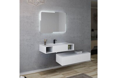 Meuble De Salle De Bain Alesia 1000 Blanc