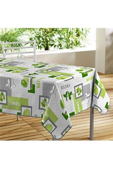 nappe de table douceur d'interieur nappe rectangle 140 x 240 cm pvc toile cirée lemon green