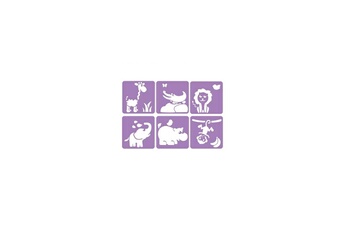 Autres jeux créatifs Sodertex Pack de 6 pochoirs en plastique incassable 5mm - thème dans la savane - dim 14x14cm - violet - sodertex - l730004