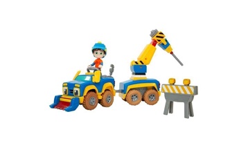 Figurine de collection Auldey Rev + roll - voiture jouet roll + go - vehicule rumble avec remorque et accessoires accompagne de sa figurine rev de 8 cm - joue