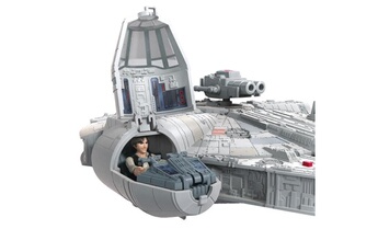Figurine de collection Hasbro Star wars - vaisseau deluxe faucon millenium et figurine han solo - jouet star wars