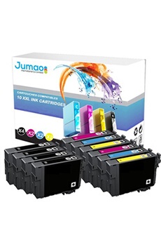 Cartouche d'encre Jumao Lot de 10 cartouches noirs (18,2 Ml) et couleurs (14 Ml) compatibles pour EPSON 603 XL, 4100 4105 - -