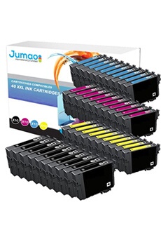 Cartouche d'encre Jumao Pack de 40 cartouches noirs (18,2 Ml) et couleurs (14 Ml) compatibles pour EPSON 603 XL, 4100 4105 - -