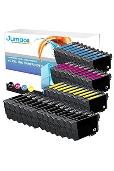 Cartouche d'encre Jumao Lot de 40 cartouches noirs (18,2 Ml) et couleurs (14 Ml) compatibles pour EPSON 603 XL, 4100 4105 - -