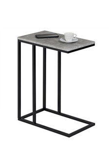 table d'appoint idimex table d'appoint rectangulaire debora, en métal noir et décor béton