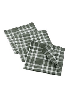 serviette de table douceur d'interieur 3 serviettes de table 45 x 45 cm coton tisse traditio kaki