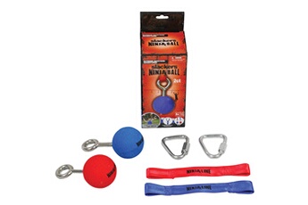 Balançoire et portique multi-activités Slackers Slackers - 2 balles accessoires pour ninja line enfant, rouge et bleu, ø 6.35 cm