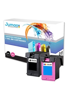 Cartouche d'encre Jumao Lot de 2 cartouches noirs (15 Ml) et couleurs (21 Ml) compatible pour HP 301XL, Deskjet 1000 1050A - -