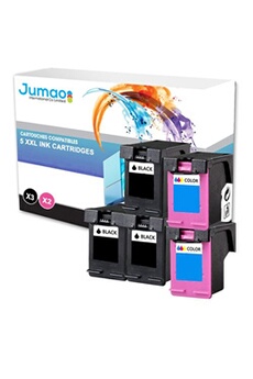 Cartouche d'encre Jumao Lot de 5 cartouches noirs (15 Ml) et couleurs (21 Ml) compatible pour HP 301XL, Deskjet 1000 1050A - -