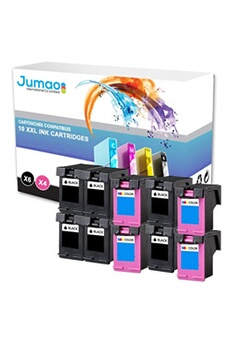 Cartouche d'encre Jumao Lot de 10 cartouches noirs (15 Ml) et couleurs (21 Ml) compatible pour HP 301XL, Deskjet 1000 1050A - -