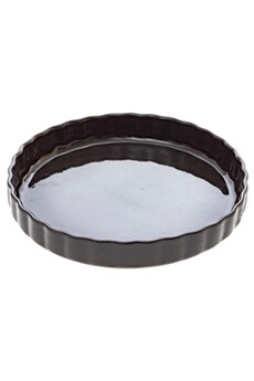 plat / moule five simply smart - plat à tarte rond céramique 28cm gris