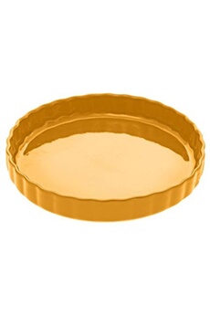 plat / moule five simply smart - plat à tarte rond céramique 28cm jaune
