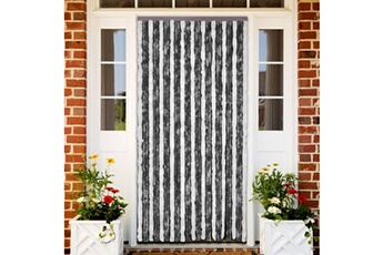 Moustiquaire GENERIQUE Habillages de fenêtre - moustiquaires pour fenêtre gris et blanc 90x200 cm chenille