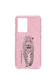 Coque et étui téléphone mobile Coque4phone Coque pour Apple Iphone 12 PRO MAX paillette rose motif leopard noir