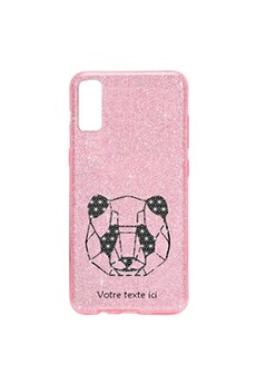 Coque et étui téléphone mobile Coque4phone Coque pour Apple Iphone XR paillette rose motif panda geometrique noir