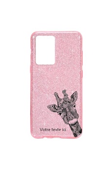 Coque et étui téléphone mobile Coque4phone Coque pour Apple Iphone 12 PRO MAX paillette rose motif girafe