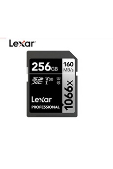 Carte mémoire SD Lexar Carte Mémoire Professional 1066x 256G -Noir