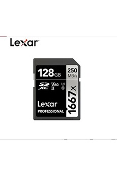 Carte mémoire SD Lexar Carte Mémoire Professional 1677x 128G -Noir