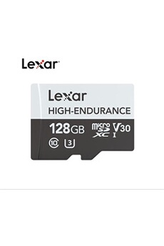 Carte mémoire SD Lexar Carte MicroSD 128GB TF U3 V30 UHS-I -Blanche+Noir