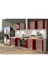 GENERIQUE ULTRA Cuisine complete avec meuble four et plan de travail inclus L 300 cm - Rouge mat photo 3