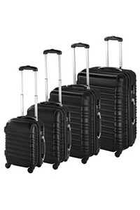 TecTake Set de 3 valises de voyage coque ABS léger rigide bagages valise trolley argent 