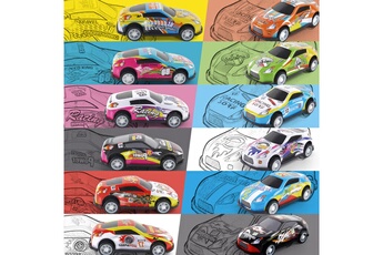 Circuits de voitures GENERIQUE 12 véhicules de course jouets en métal friction power toddler jouets cadeaux pour enfants multicolore