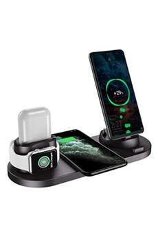 3 en 1 Chargeur sans Fil Quanguang Qi 10W Pad-Chargeur à Induction pour Apple Watch Series 6/5/4/3/2, AirPods, iPhone Se 2020/11 Pro Max/XS