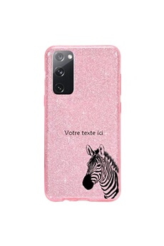 Coque et étui téléphone mobile Coque4phone Coque pour Samsung Galaxy S20 FE paillette rose motif zebre jungle