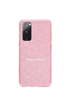 Coque et étui téléphone mobile Coque4phone Coque pour Samsung Galaxy S20 FE paillette rose motif texte blanc