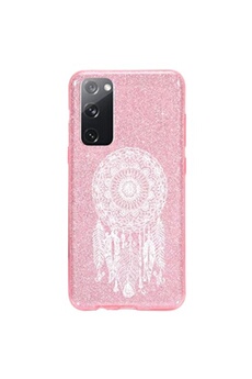 Coque et étui téléphone mobile Coque4phone Coque pour Samsung Galaxy S20 FE paillette rose motif dreamcatcher blanc