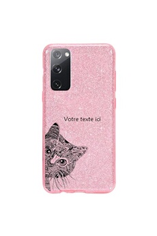 Coque et étui téléphone mobile Coque4phone Coque pour Samsung Galaxy S20 FE paillette rose motif chat noir
