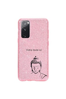 Coque et étui téléphone mobile Coque4phone Coque pour Samsung Galaxy S20 FE paillette rose motif bouddha noir