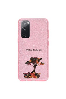 Coque et étui téléphone mobile Coque4phone Coque pour Samsung Galaxy S20 FE paillette rose motif bonsai japonais