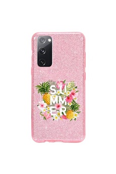 Coque et étui téléphone mobile Coque4phone Coque pour Samsung Galaxy S20 FE paillette rose motif summer ananas