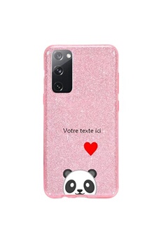 Coque et étui téléphone mobile Coque4phone Coque pour Samsung Galaxy S20 FE paillette rose motif panda emojii