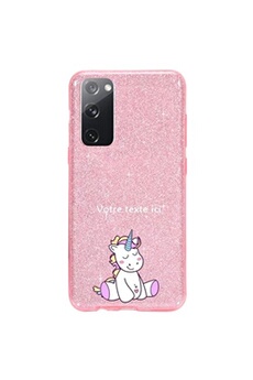 Coque et étui téléphone mobile Coque4phone Coque pour Samsung Galaxy S20 FE paillette rose motif licorne enjoy