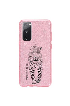 Coque et étui téléphone mobile Coque4phone Coque pour Samsung Galaxy S20 FE paillette rose motif leopard noir